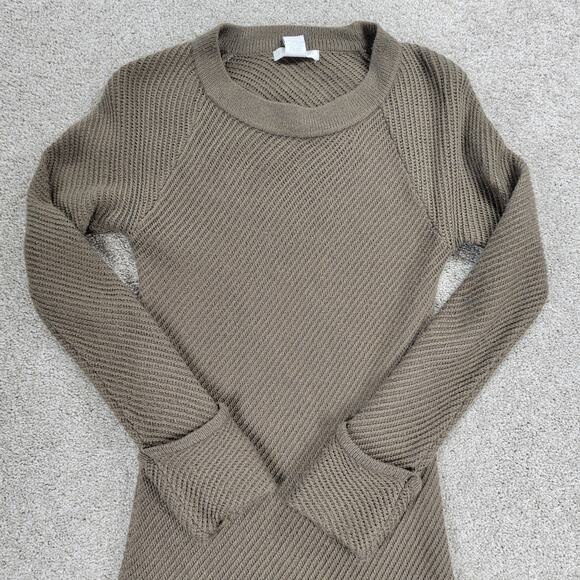 Design History Sweater Dress Womens L Brown Rib Angle Knit Pull On Midi Casual - Picture 2 of 13